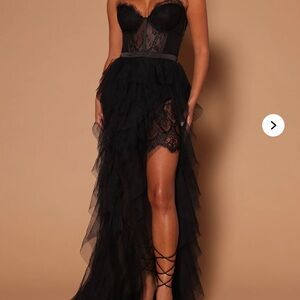 Fashion Nova Black Strapless Dress